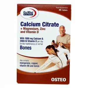 کلسیم سیترات+منیزیم+ زینک و ویتامین D یوروویتال - 45 عددی