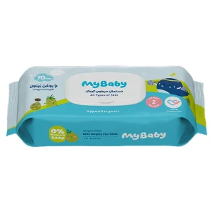 دستمال مرطوب کودک حاوی روغن زیتون مای بیبی - 70 عدد
