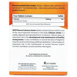 قرص او پی دی فارما کلسیم سیترات (1000 میلی گرم ) - 30 عددی