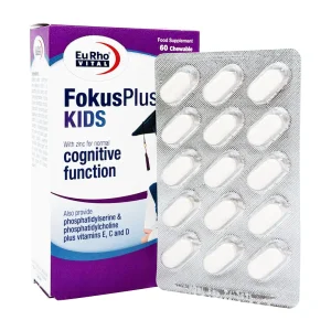 قرص جویدنی فوکوس پلاس کیدز یوروویتال - 60 عددی