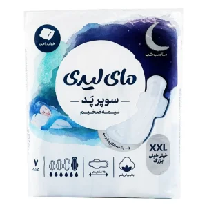 نوار بهداشتی بالدار سوپر پد نیمه  ضخیم مای لیدی - 7 عددی