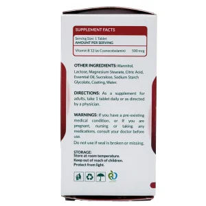 قرص ویتامین ب12  500 میکروگرم نیچرز پلنتی - 60 عددی