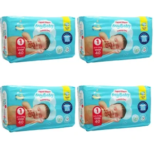 پوشک کودک چسبی کانال دار سایز 1 مای بی بی 40 عددی - پک 4 عددی