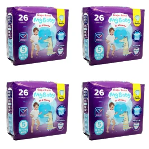 پوشک شورتی کانال دار سایز 5 مای بی بی 26 عددی - پک 4 عددی