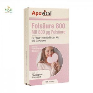 اسید فولیک 800 آپوویتال 30 عددی