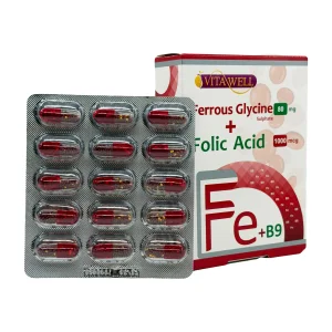 کپسول فروس گلایسین + فولیک اسید ویتاول - 30 عددی