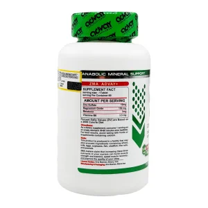 جدول ترکیبات قرص ZMA ادوای پلاس شامل زینک سولفات، منیزیم اکساید، ملاتونین و ویتامین B6