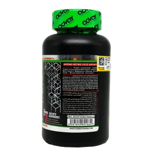 پشت قوطی قرص Amino Nitro 2222 ادوای پلاس با ترکیبات، موارد مصرف و هشدارها