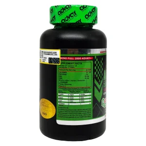جدول ترکیبات قرص آمینو فول 2000 ادوای پلاس با پروتئین، ZMA، HMB، BCAA و ال آرژنین