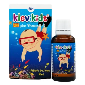 قطره خوراکی کودکان کلوی کیدز BSK همراه با جعبه، حاوی DHA و ویتامین A+D حجم 30 میلی‌لیتر