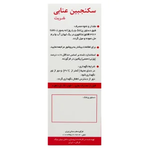 اطلاعات مصرف شربت سکنجبین عنابی نیاک با مقدار مصرف