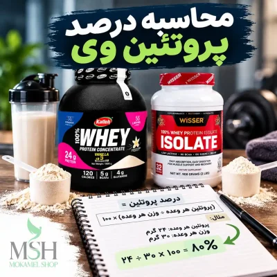 درصد پروتئین وی را چطور محاسبه کنیم؟ تفاوت وزن پیمانه با پروتئین