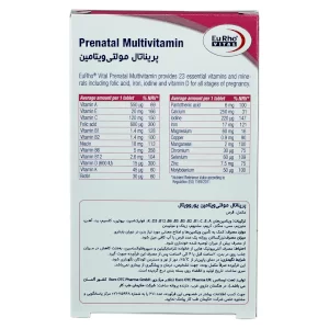 قرص مولتی‌ویتامین مخصوص دوران بارداری پریناتال  یوروویتال 60 عددی