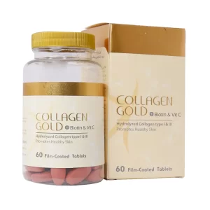 قرص کلاژن گلد+بیوتین+ویتامین C آدریان - 60 عددی