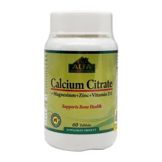 کلسیم سیترات+منیزیم+زینک+ویتامین د3 آلفا ویتامینز - 60 عددی