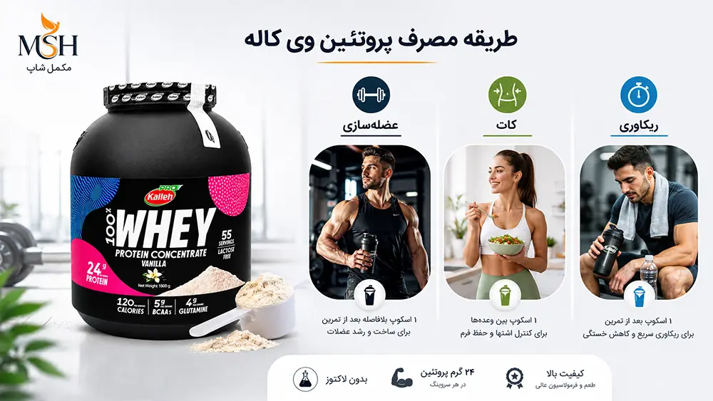 مقدار مصرف پروتئین وی کاله برای عضله&zwnj;سازی