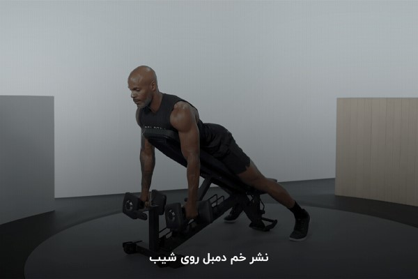 نشر خم دمبل روی شیب؛ برنامه بدنسازی 6 روز در هفته با تصویر