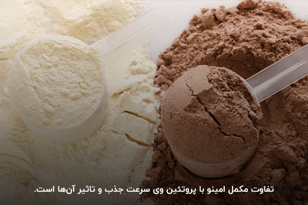 بررسی تفاوت آمینو با پروتئین وی