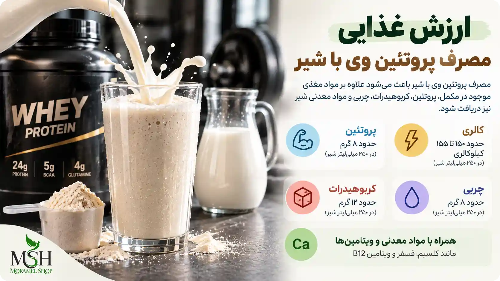 ارزش غذایی مصرف پروتئین وی با شیر
