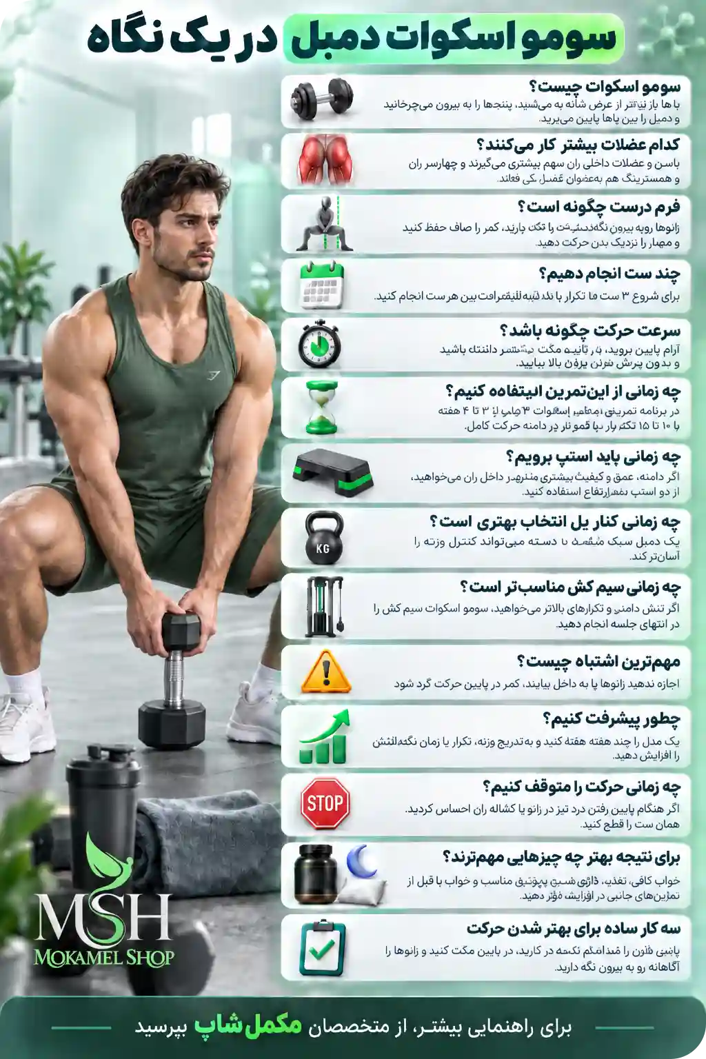 سومو اسکوات دمبل در یک نگاه