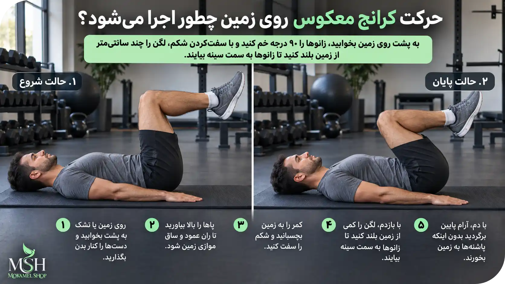 حرکت کرانچ معکوس روی زمین چطور اجرا میشود