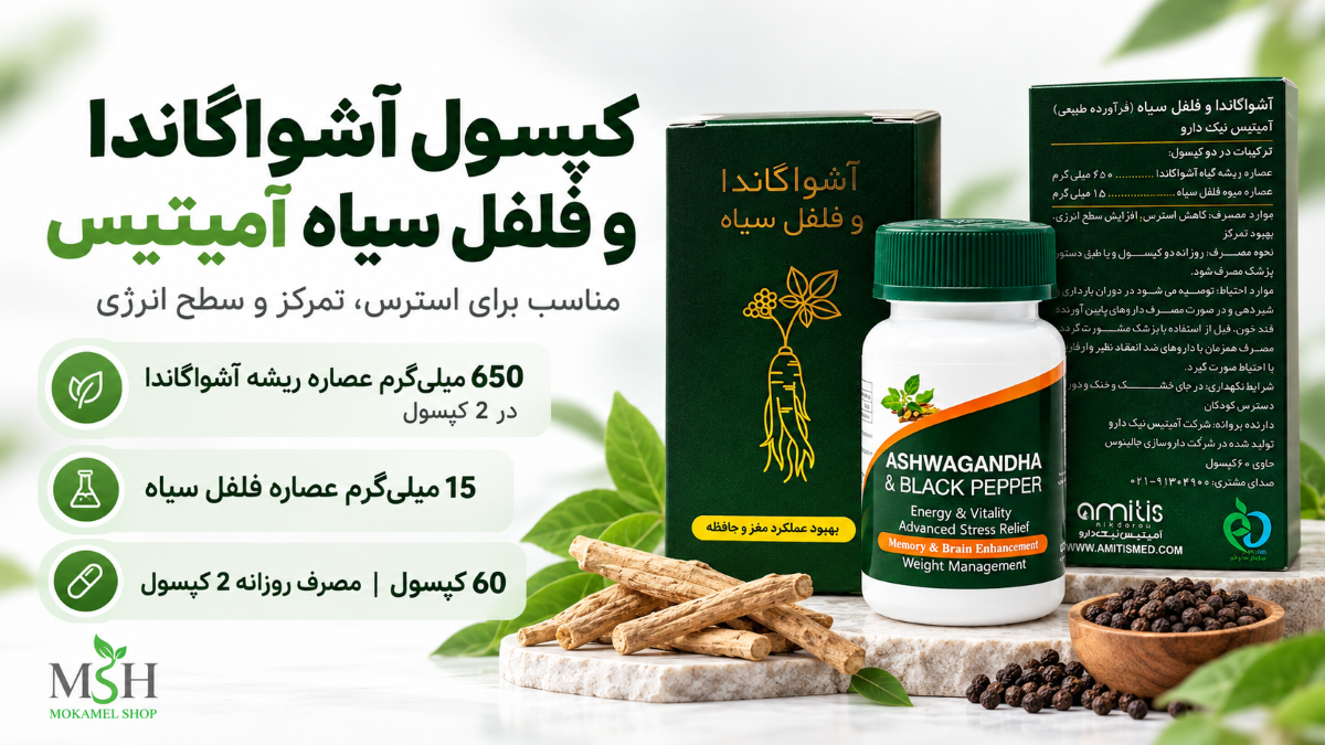 کپسول کاهش استرس برین بریکس گرین نیچر 30 عددی حاوی آشواگاندا منیزیم و ویتامین B6