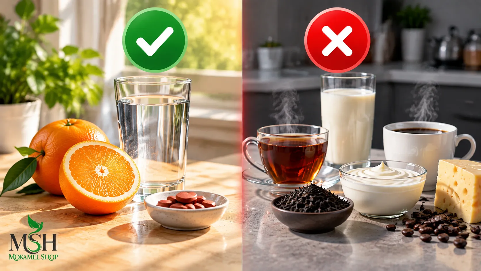 قرص آهن را با چه بخوریم و با چه نخوریم؛ آب و ویتامین C در برابر چای، قهوه و لبنیات