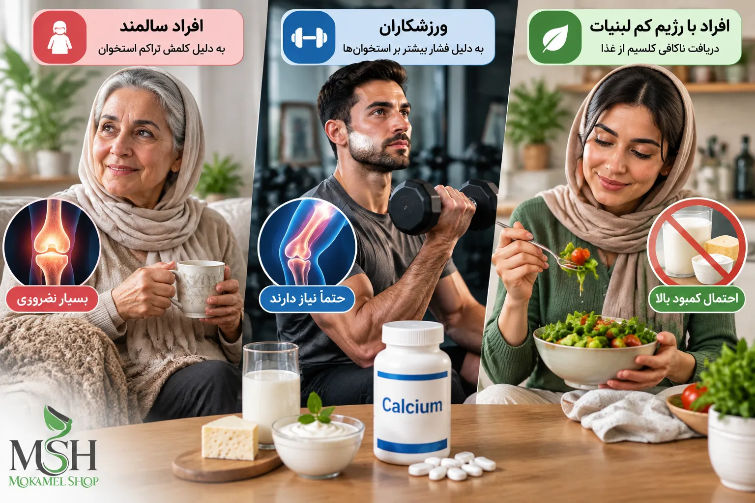 افرادی که ممکن است به مکمل کلسیم نیاز داشته باشند