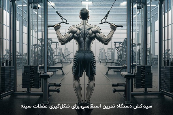 تقویت عضلات سینه با سیم&zwnj;کش دستگاه