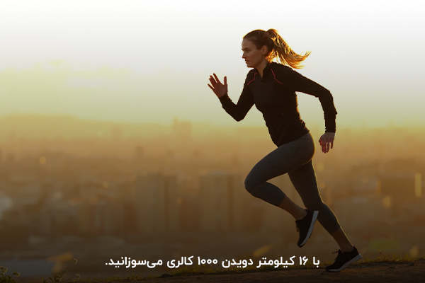 سوزاندن 1000 کالری در روز با ۱۶ کیلومتر دویدن