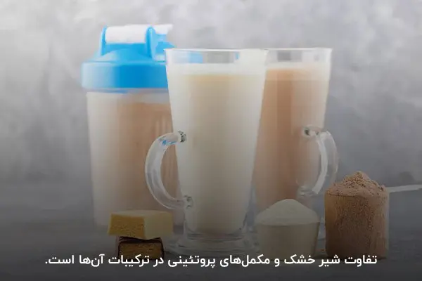 ترکیبات متفاوت؛ تفاوت شیر خشک و مکمل&zwnj;های پروتئینی بدنسازی