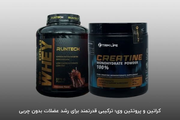 کراتین و پروتئین وی؛ بهترین ترکیب مکمل برای رشد عضلات بدون چربی