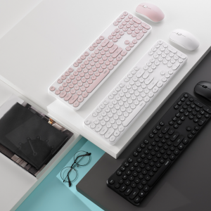 کیبورد و ماوس وایرلس صورتی Rapoo Wireless Oprtical Keyboard & Mouse X260s