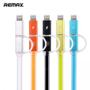 کابل تبديل USB به microUSB و لايتنينگ ريمکس مدل Aurora