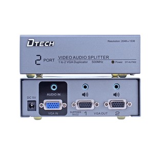 اسپلیتر VGA AUDIO دو پورت دیتک مدل DT-AU7502 با کیفیت 500 مگاهرتز