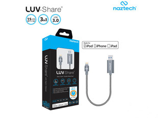 Naztech Lightning cable 64gig LUV-Share USB 3.0 15cm