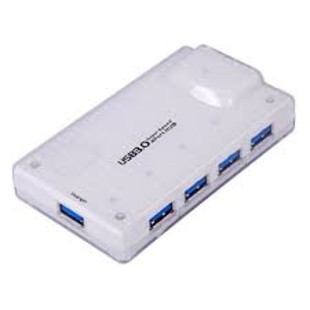 هاب 4 پورت USB3.0 + پورت شارژ جداگانه همراه آداپتور فرانت