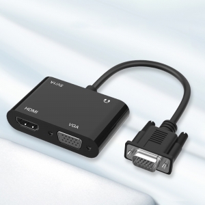 تبدیل VGA به HDMI و VGA با صدا (کالای نو با بسته‌بندی آسیب‌دیده)