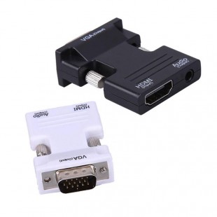 تبدیل HDMI به VGA و 3.5mm Audio با کابل صدا به طول 20 سانتی متر