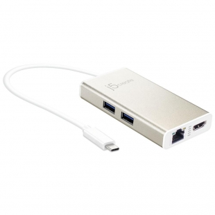 تبدیل Type-c به HDMI و USB 3.0 و Lan مدل J5-JCA374