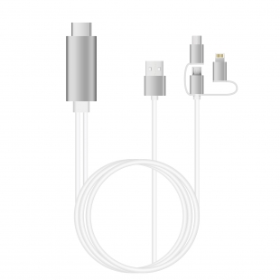 کابل تبدیل لایتنینگ و Type-c و micro usb به HDMI میراسکرین مدل LD6M-3M