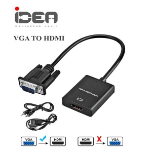 تبدیل vga به hdmi با کابل صدا و برق ایده idea
