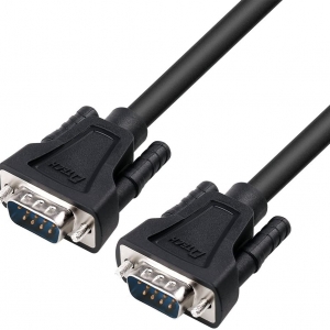 کابل سریال RS232 نری به نری دیتک مدل dt-9005a DTECH 1.5ft DB9 Serial Cable COM Port Male to Male RS232