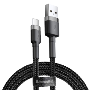 کابل USB به  TYPE_C  باسئوس Baseus cafule Cable USB For Type-C 2A 2M Gray+Black