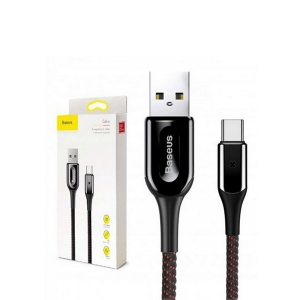 کابل USB به TYPE_C باسئوس   Baseus X-type Light Cable For Type-C 3A 1M Black