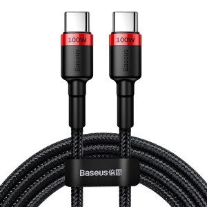 کابل دو سر TYPE_C باسئوس Baseus Cafule PD2.0 100W flash charging USB For Type-C cable (20V 5A)2m Red+Black