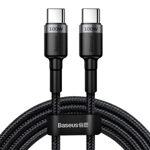 کابل دو سر TYPE_C باسئوس Baseus Cafule PD2.0 100W flash charging USB For Type-C cable (20V 5A)2m Gray+Black
