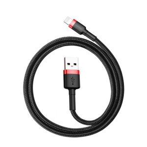 کابل USB به لایتنینگ باسئوس Baseus cafule Cable USB For lightning 2.4A 0.5M Red+Black