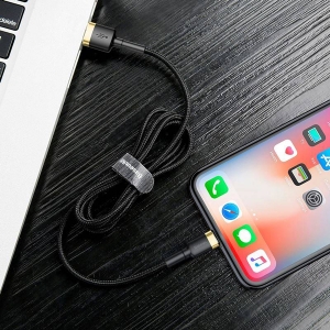 کابل USB به لایتنینگ باسئوس Baseus cafule Cable USB For lightning 2.4A 0.5M Gold+Black