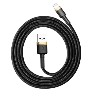 کابل USB به لایتنینگ باسئوس  Baseus cafule Cable USB For lightning 1.5A 2M Gold+Black